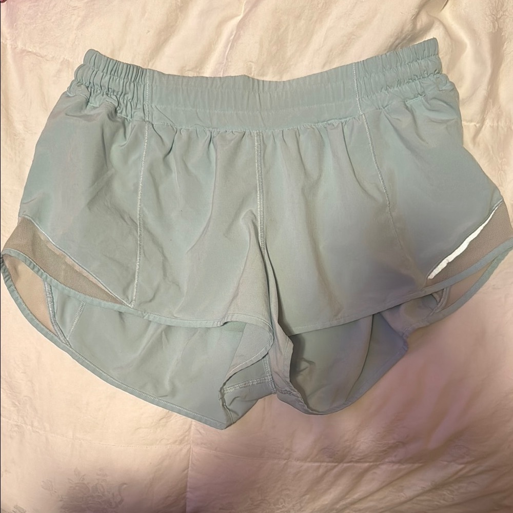 Lululemon Women's Light Blue Hotty Hot Low Rise 2.5 Shorts